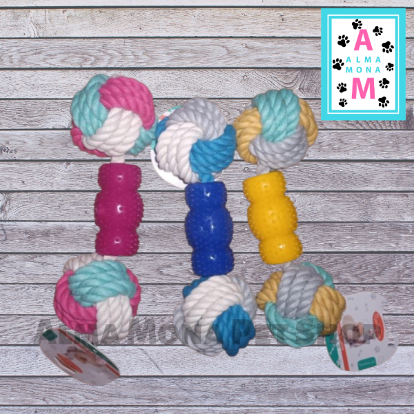 Producto - JUGUETE PARA PERRO SOGA PESA CON MORDILLO MACIZO
