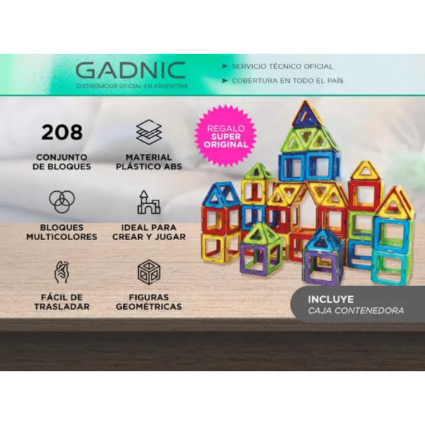 Producto - Bloques de Construccion -magneticos -figuras geometricas -208 Piezas - 1