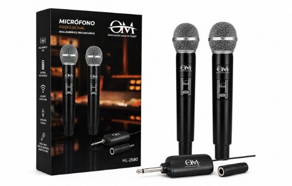 Producto - SET MICROFONO OM INALAMBRICO X2PCS - 0