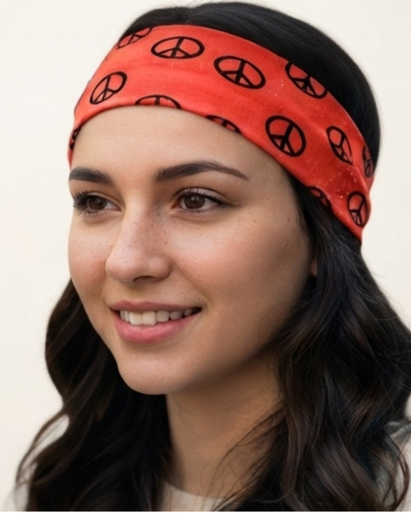 Producto - Vincha Bandana Algodon Y Spandex Simbolo De La Paz Mujer - 0