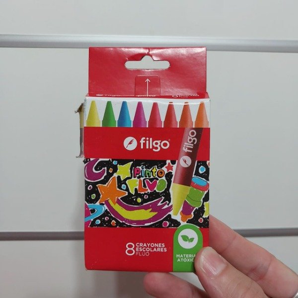 Producto - Crayones LAPIZ/PASTA Filgo Fluo x 8