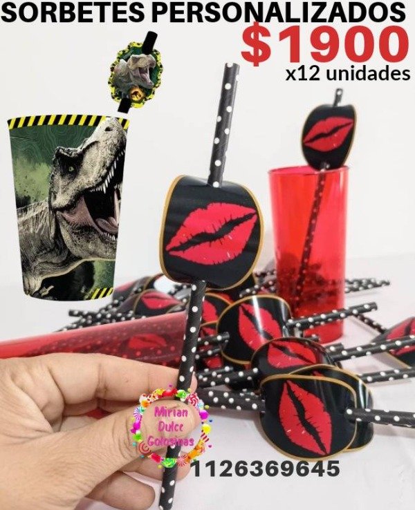 Producto - Sorbetes de polipapel personalizados x 12 unidades