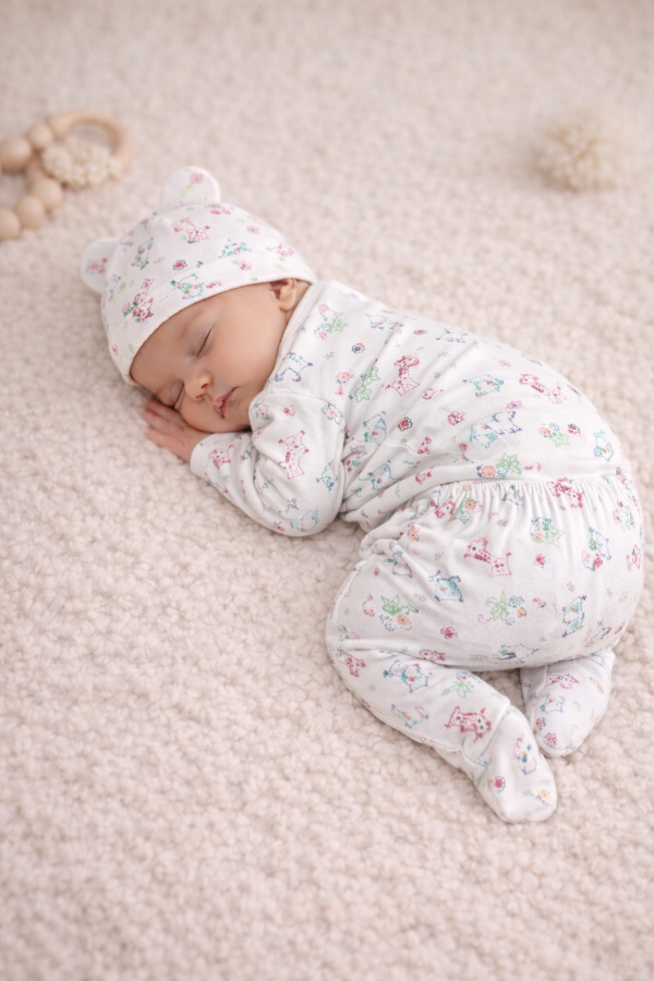 Producto - Ajuar 4 piezas interlock animales puntitos