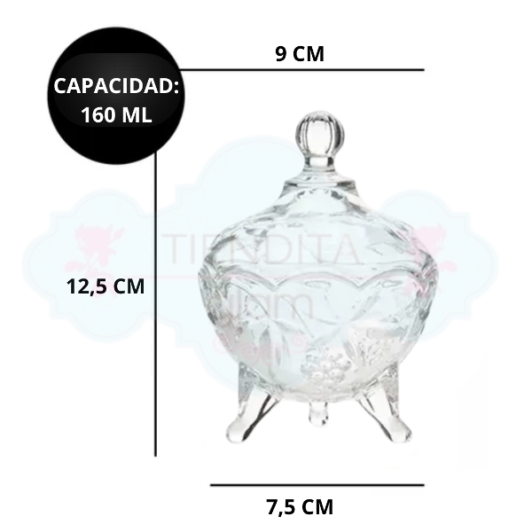 Producto - CARAMELERA DE VIDRIO 3 PATITAS