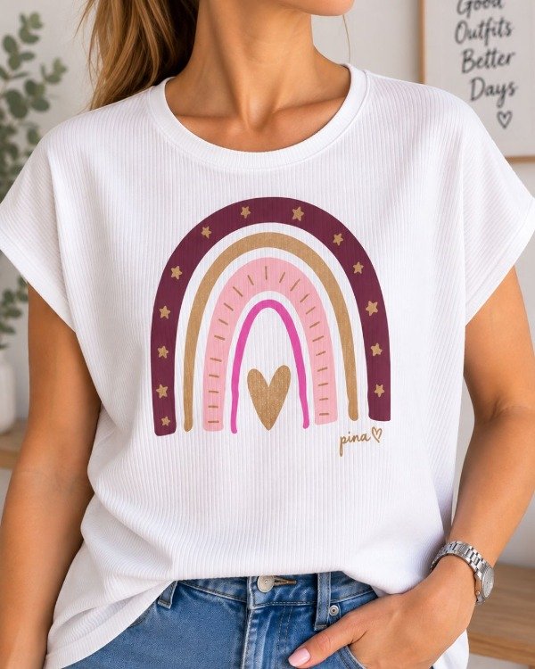 Producto - Remera Arcoiris borgoña - 0