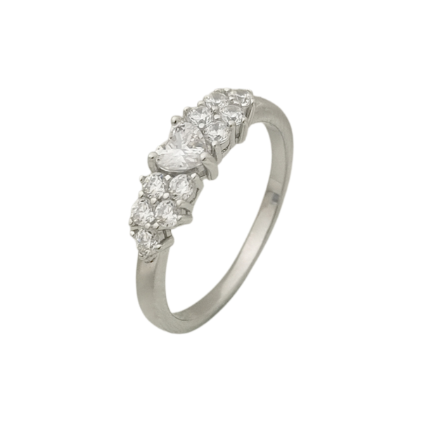 Producto - Anillo Solitario Corazón Plata 925