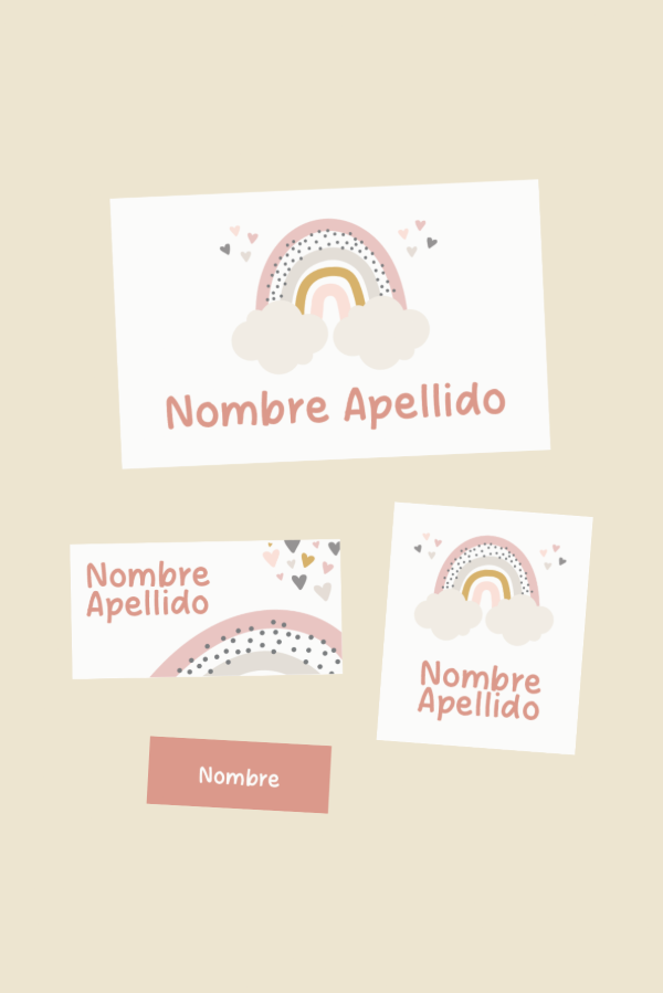 Producto - etiquetas escolares [arcoíris]