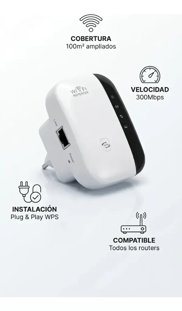 Producto - Repetidor Wifi Inalámbrico 300mbps Para Hogar Oficina - 2