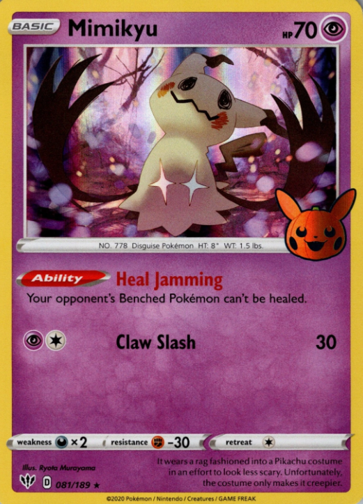 Producto - Mimikyu - 81/189 - Darkness Ablaze Trick or Trade Holo