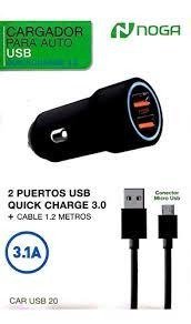 Producto - Cargador Para Auto USB Noga 2 Puertos USB 3.1A Car USB 20