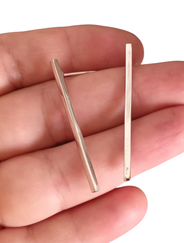 Producto - Aros barrita largos.Alpaca y Plata 900