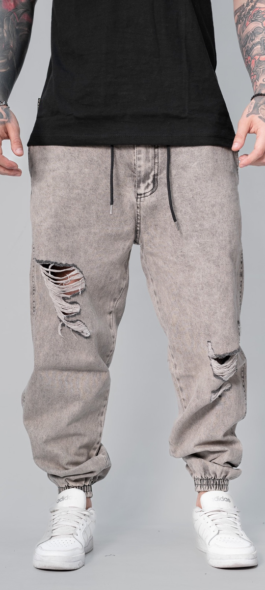 Producto - JOGGER GRIS ARENA CON ROTURAS
