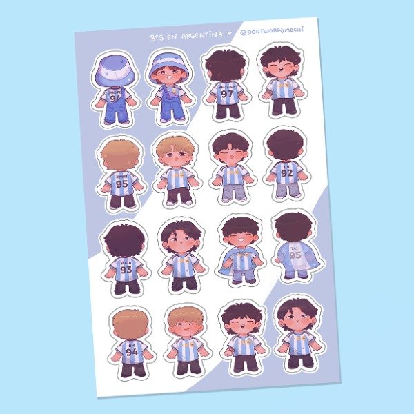 Producto - Plancha de Stickers VINILO - BTS Argentina