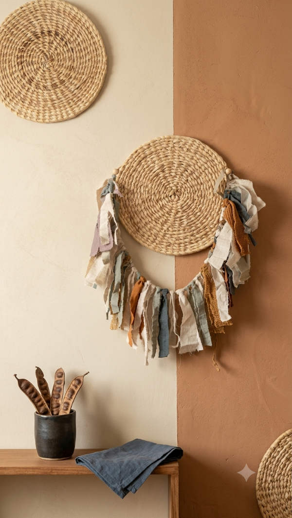 Producto - Guirnalda De Tela Tusor Banderin tiras Deco Rustico 80cm