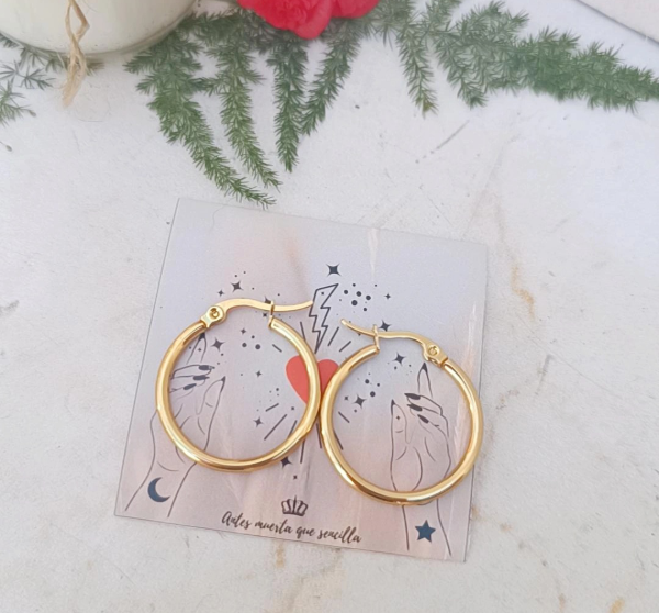 Producto - Argollitas acero dorado