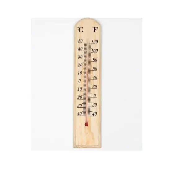 Producto - TERMOMETRO PARA AMBIENTES EN BASE MADERA 27 x 6 CM