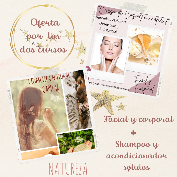 Producto - CURSO COSMETICA NATURAL FACIAL Y CORPORAL MAS SHAMPOO Y ACONDICIONADOR SOLIDOS