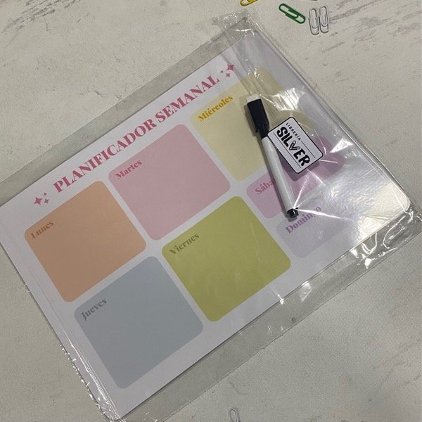 Producto - Planner semanal/mensual imantado c/fibrón y borrador personalizado