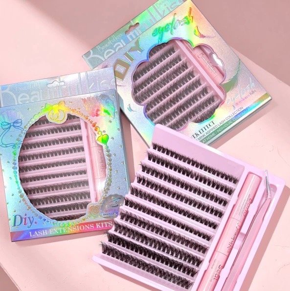 Producto - Extensión de pestañas + pinza + pegamento con fijador