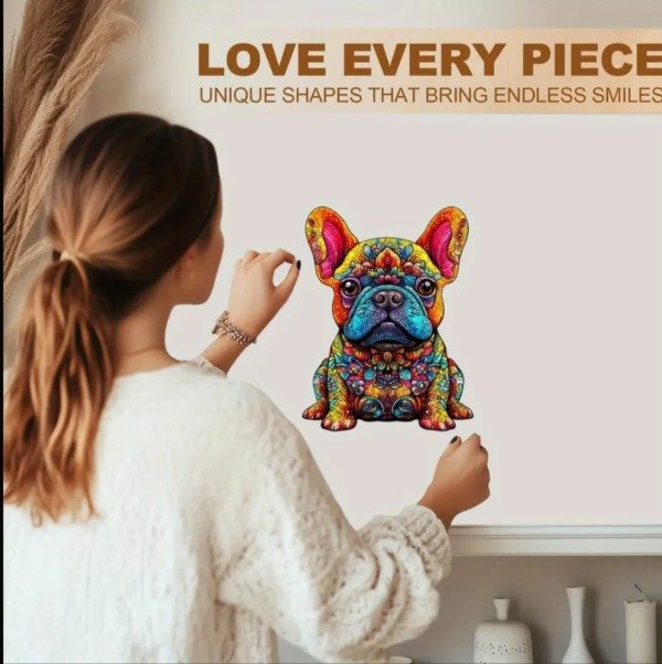 Producto - Puzzle Rompecabezas MADERA, MODELO L, FORMA BULL DOG