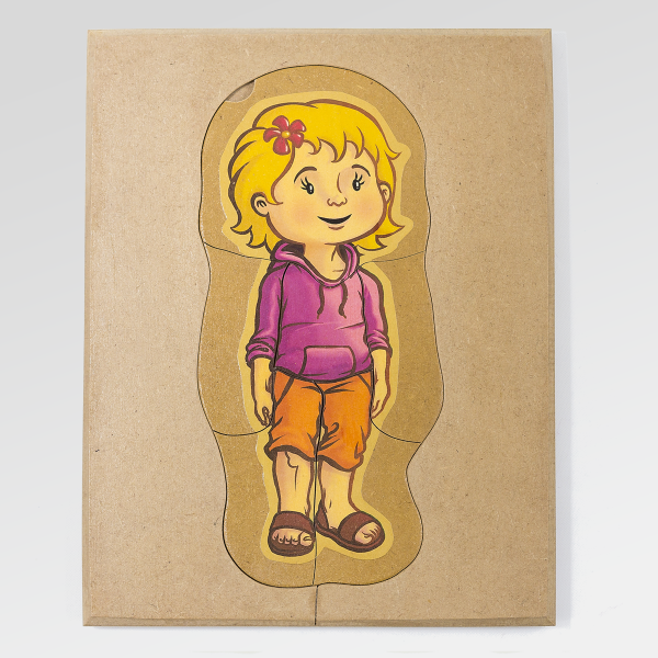 Producto - Rompecabezas de madera en capas CUERPO HUMANO Nena - 20 x 13 cm