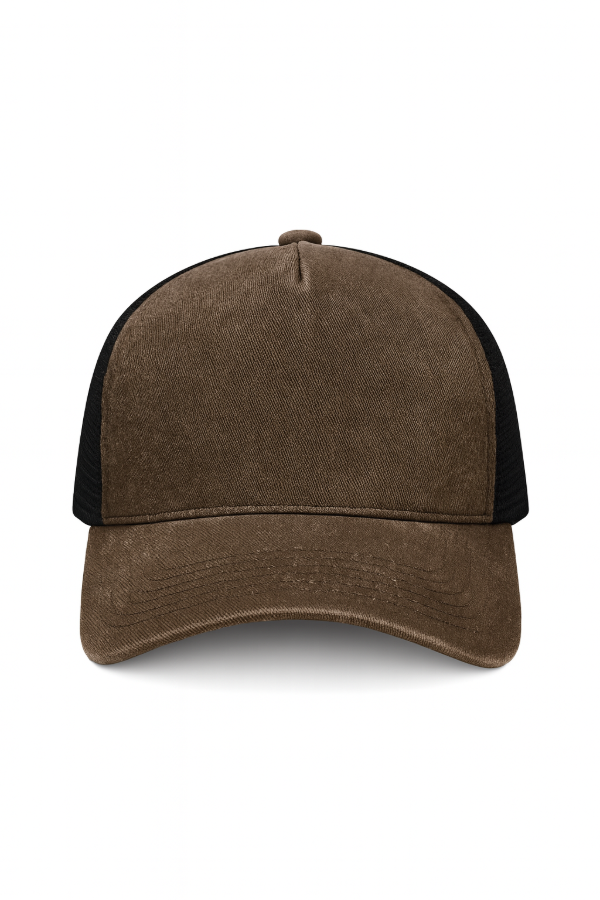 Producto - Gorra trucker color MARRON para adultos Vintage desgastada regulable