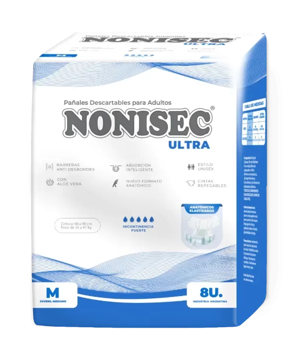 Producto - Nonisec Ultra anatómico M x 8 unidades pañal descartable juvenil