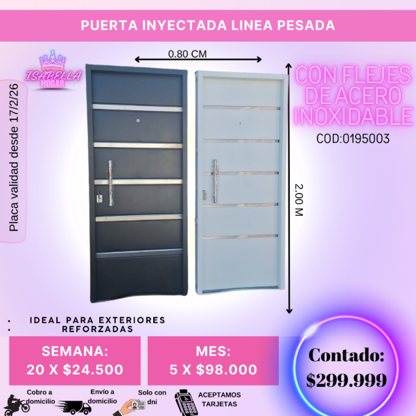 Producto - PUERTA INYECTADA CON FLEJES COD:0195003