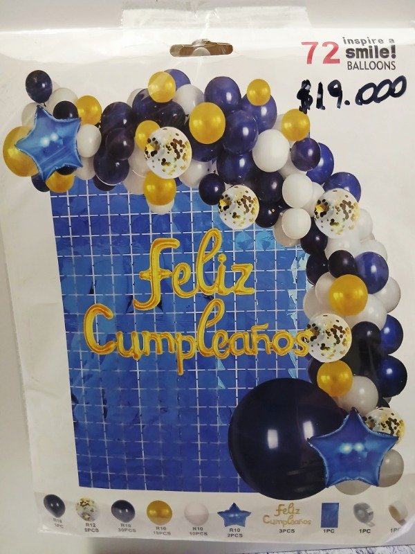 Producto - Sets globos azul / dorado 72 piezas