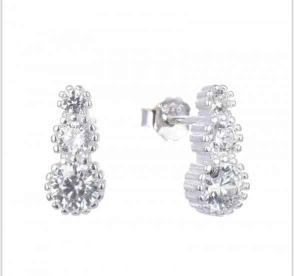 Producto - Aros Guía de Strass circulares Plata-925. Par