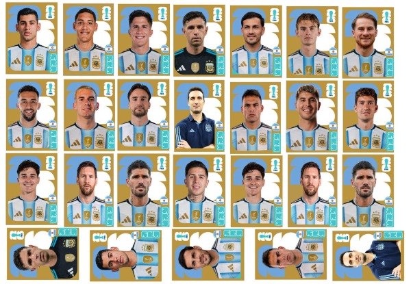 Producto - LAMINA COMESTIBLE ARGENTINA FIGURITAS MUNDIAL 2026 DORADA