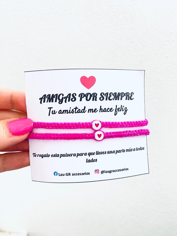 Producto - Pulseras para compartir Amigas por siempre fucsia