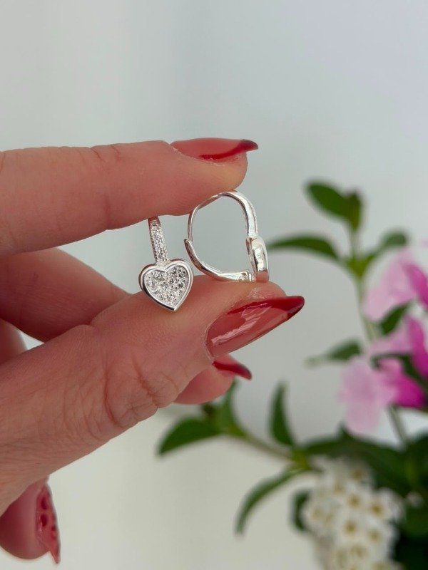 Producto - Aros brisura corazón brillo - 2