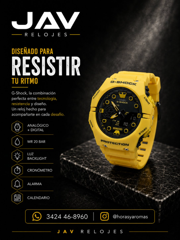 Producto - Reloj Modelo G-Shock Amarillo Mov Automatico - Hombre Deportivo Anadigi