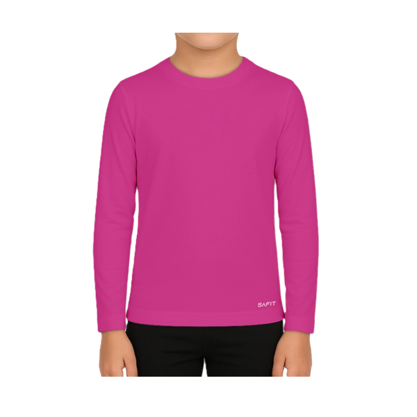 Producto - Remera NIÑO Safit UV50+ Cuello Redondo Fucsia