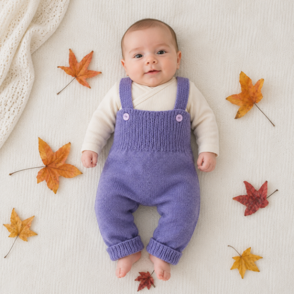 Producto - Enterito Jardinero - bebé 3 a 6 meses - violeta
