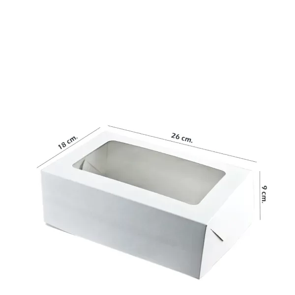Producto - Caja con visor tipo desayuno 26x18x9