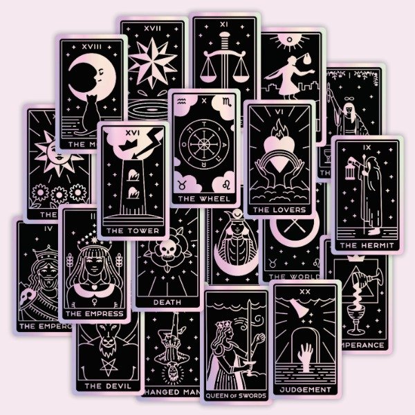 Producto - Pack 20 Stickers HOLOGRAFICOS Vinilo Uv Premium - Tarot