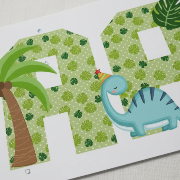 Producto - Kit Imprimible Dinosaurio Bebé Letras 3D Editable + PDF - 5