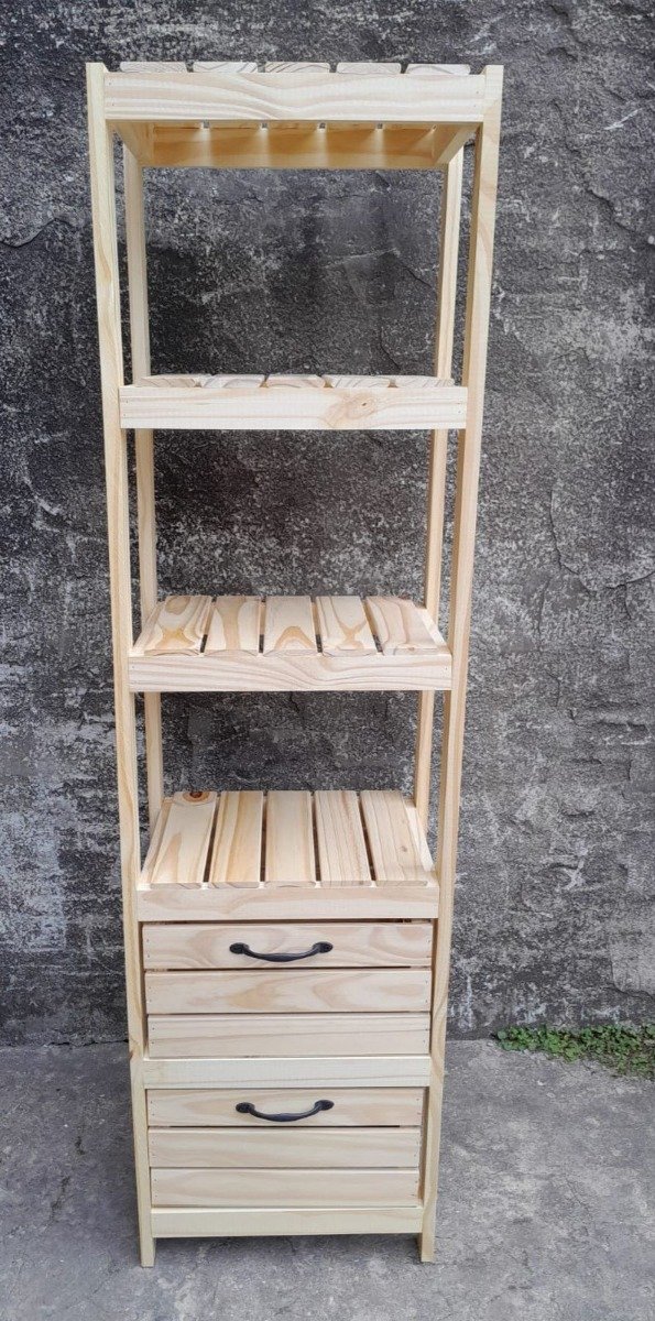 Producto - Mueble Estanteria con 2 Cajones de Madera