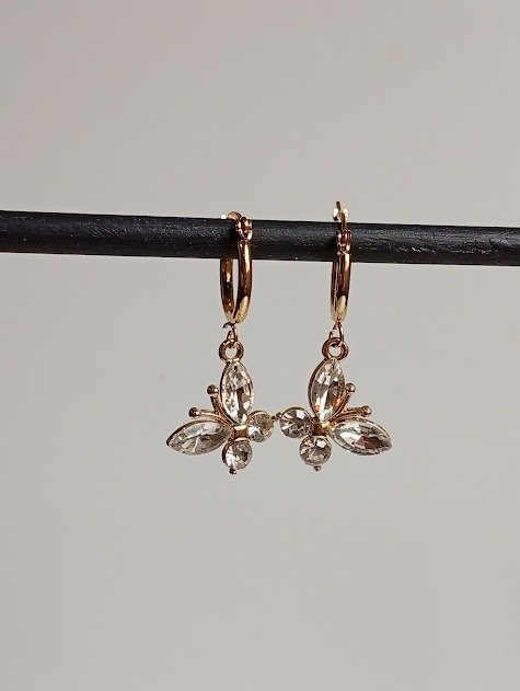 Producto - Argollitas mariposas strass