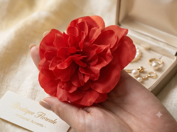 Producto - FLORES ROJAS CON PINZA PARA EL CABELLO