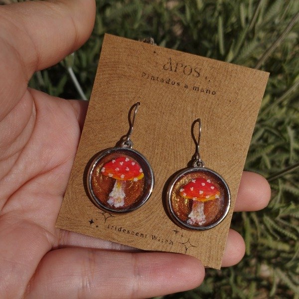 Producto - Aros fungi pintados a mano