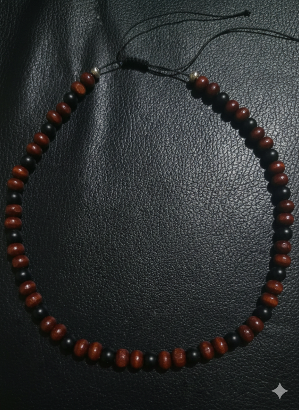 Producto - Collar piedras onix y madera