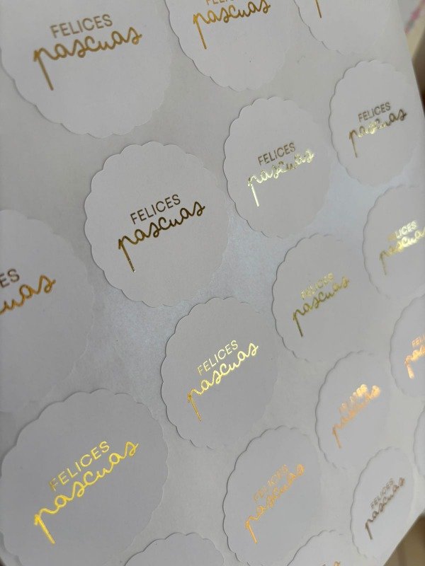 Producto - Stickers Felices Pascuas Foil x20