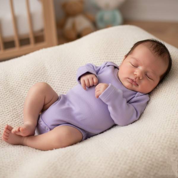 Producto - Body interlock peinado RN-24 meses.        Lila -blanco