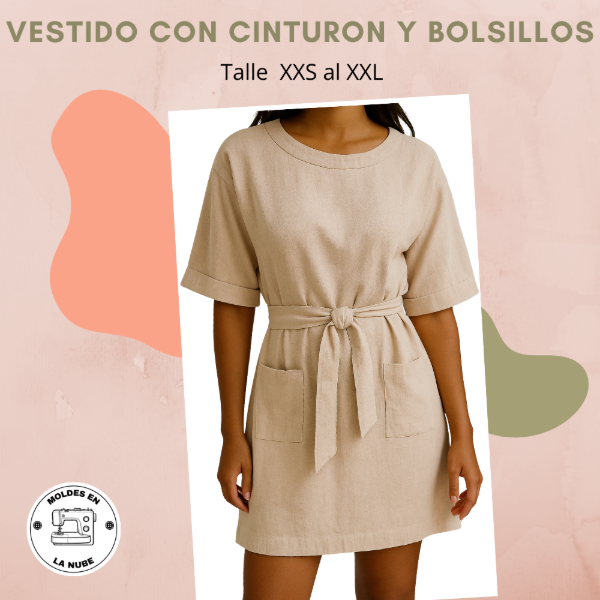 Producto - Vestido con Cinturón y Bolsillos