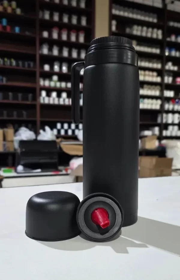 Producto - Termo acero con Manija, Negro