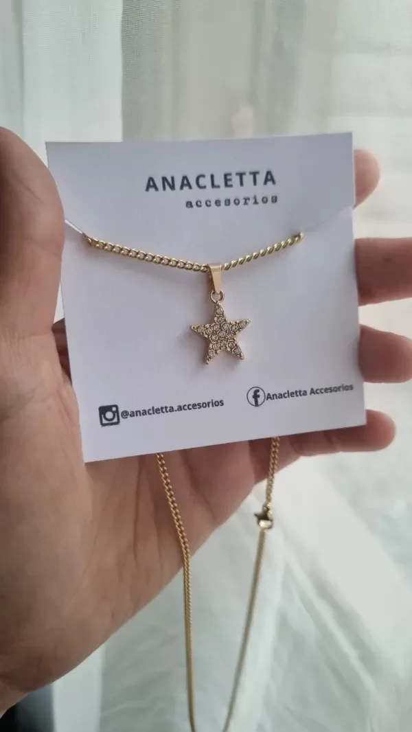 Producto - Collar estrella con strass blanco AD