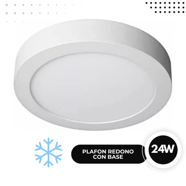 Producto - Plafones de led con base redondos y cuadrados 24w